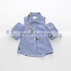 Wholesale Kids Girl Blouse Fashion Design With Embroidered Flower thumbnail-1