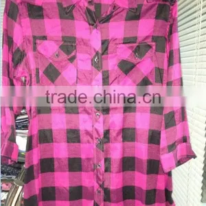 COTTON TWILL YARN DYED CHECK LADIES SHIRT thumbnail-1
