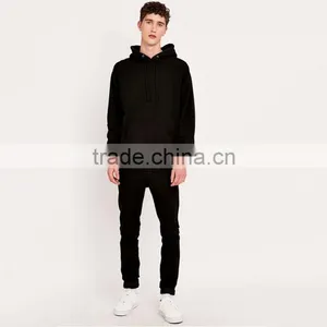 Custom Wholesale Solid Color Black Hoodie Blank High Quality Hoodies thumbnail-3
