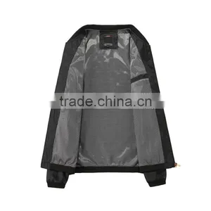 Cheap Price Mens Lightweight Ready Made Stock Bomber Jacket/ Slim Fit Black Sport Jacket Without Hood thumbnail-2