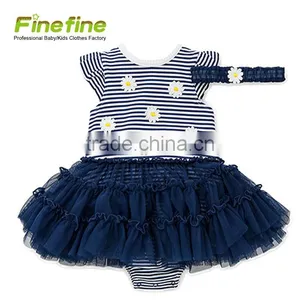 Wholesale 2017 New Design Soft Baby Cotton Best Selling Baby Romper With Headband thumbnail-1