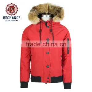 W2003 Supply Type OEM Wholesale 2017 New Style Real Coyote Fur Hood Lady Luxury Down Jacket thumbnail-2