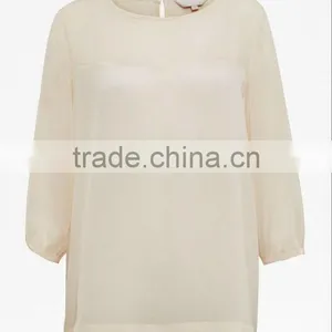 Ladies Round Neck Pure Silk Blouse thumbnail-1