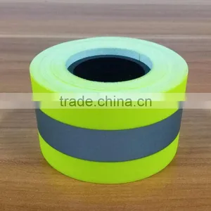 Cotton Polyester Proban Fluorescent Green Fire Retardant Reflective Fabric Tape thumbnail-3