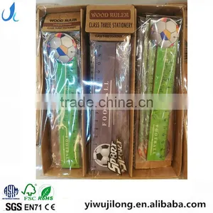 Novel Promotional Cute Creative Customs Football Shape Wooden Ruler thumbnail-1