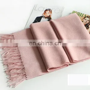 2017 High Quality Plain Color Pure Cashmere Scarf Wholesale thumbnail-1