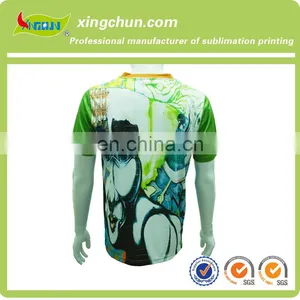 Scrawl Dye Sublimation Printed Top T Shirts for Your Custom Made in China on 100% Polyester thumbnail-2