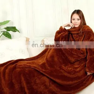 Winter Warm Woven Fleece Adults Kids TV Blanket With Sleeves thumbnail-4