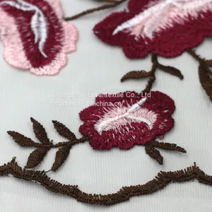 Garment Accessories Embroidered Dress Decorative Mesh Fabric for Women thumbnail-2