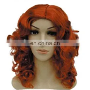 MCW-0378 Party Masquerade Synthetic Long Women Hot Curly Brown Wig thumbnail-1