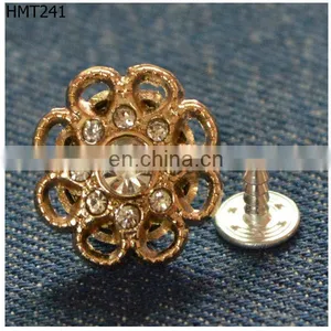 Flower New Fashion Crystal Rhinestone Button thumbnail-1