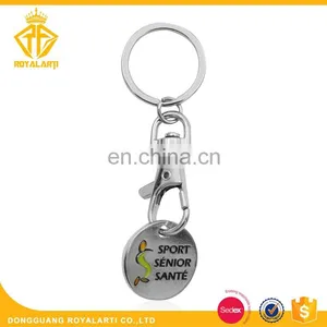 Custom Sport Senior Trolly Coin Keychain in Shiny Nickel thumbnail-1