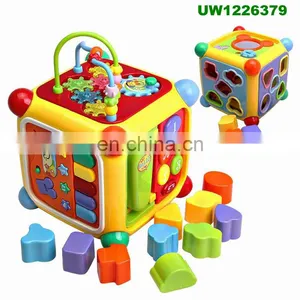Baby Blocks Shape Sorter Toy - Children Blocks - Color Recognition Shape Toys With Colorful Sorter Cube Box - My First Baby Toy thumbnail-1