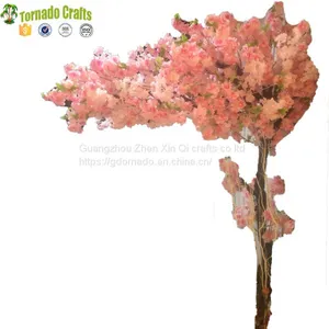 Wedding Pink 200 Cm Height Wood Material Artificial Cherry Blossom Tree thumbnail-1