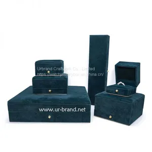 Custom Wholesale Velvet Jewellery Box Necklace Bangle Bracelet Ring Set Jewelry Packaging thumbnail-1