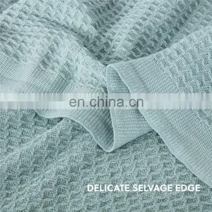 Soft Warmth Stretch Knit Cotton Waffle Blanket For Bed Sofa thumbnail-4
