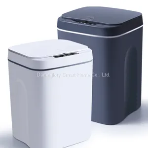 Smart Trash Can X5/7 White/dark Gray ABS+PP, 16L, Three Control Mode USB Charger LED Light thumbnail-1