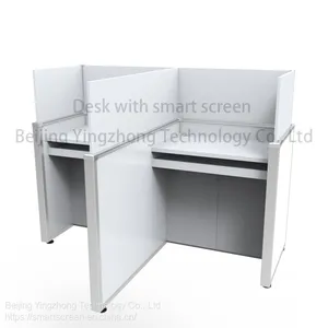 Height Adjustable Office Computer Desk Anti-peeping Study Carrel Desktop Panels Test Center Table Library Cubicle thumbnail-3