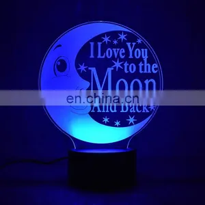 Customized Design 3D Optical Illusion Visual Lamp Desk Table Lamp for Christmas Gifts thumbnail-1