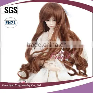 Curly Dark Brown Synthetic Doll Wigs for Wholesale thumbnail-2