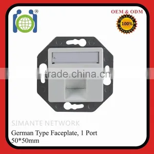 New ABS FTP Germany Amp 1 Ports 50*50mm Bevelled Face Plate thumbnail-1