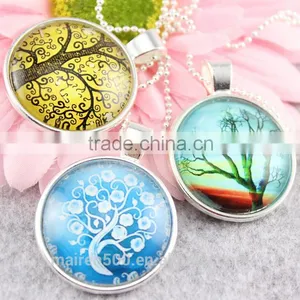 (tree) Time Gemstone Cabochon Charm Pendant Necklace thumbnail-4