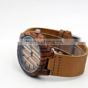 Hot Sale Cheap Wooden Watch Leather Strap Watch Mens Watches Natural Wooden Wrist Watch for Men or Women thumbnail-3