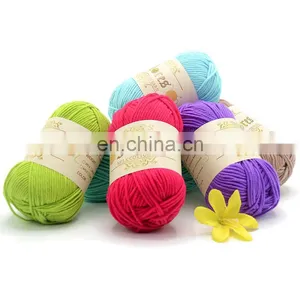 Lace Milk Cotton 3ply 4ply 5ply Lot 100 Acrylic Baby Bulk Crochet Hand Knitting Fancy Threads Yarns 8ply 100g for Knitting Bags thumbnail-1
