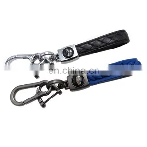 Custom Design Your Own Logo Leather Key Ring Leather Keychain thumbnail-1