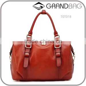 Vintage Tan Color Pebbled Leather Shoulder Bag Ladies Satchels Tote Bag Handbag thumbnail-1