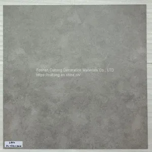 Ground Transformation 2mm Sheet Rubber Square Stone Plastic Floor Tile Foshan Wholesale Gray Cement Pattern Waterproof PVC Floor thumbnail-5