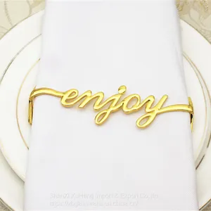 Newest Letters Napkin Ring Metal Custom Napkin Buckle Wedding Party Table Decorations Valentine's Day thumbnail-1