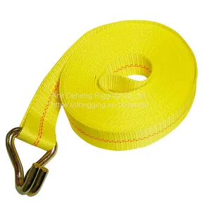 2 Inch Winch Strap With Wire Hook / Flat Hook / D - Ring / Chain Anchor thumbnail-2