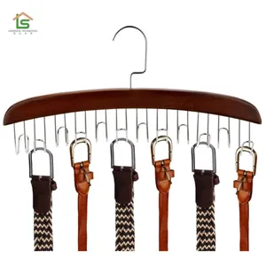 Custom Luxury Wooden Scarf Neck Tie Belt Hangers For Display thumbnail-1