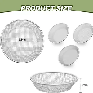 30*30*7cm Stainless Steel Wire Sifter China Factory Soil Screening Captures Dirt Sawdust Welded Mesh Filters for Landscaping thumbnail-3