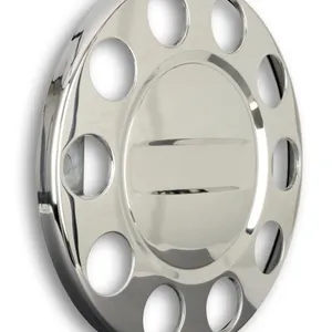 Pack of 2 Universal Highly Polished Stainless Steel Truck Wheel Bolt Cover in 22.5 Inch Closed thumbnail-2