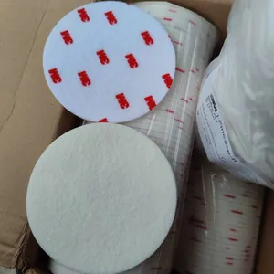 3m Red and White Disc 3m09358 Polishing Pad With Flocked Backing, Sanding and Polishing Disc | 5-inch, Fine, 200 Pieces per Box thumbnail-1