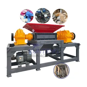 Construction Material Waste Crusher Machine Wood Scrap Metal Plastic Cardboard Double Shaft Shredder EPC thumbnail-1