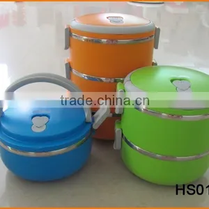 HS018 17cm Plastic And Stainless Steel Combination Lunch Box thumbnail-2