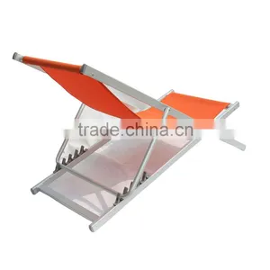 Portable Mesh Leisure Floor Aluminum Folding Webbed Lawn Chair Waterproof Chaise Lounge thumbnail-4