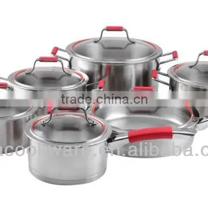 High Quality 12pcs Stainless Steel Straight Shape Kitchenware Set With Silicone Handle for Sale thumbnail-1