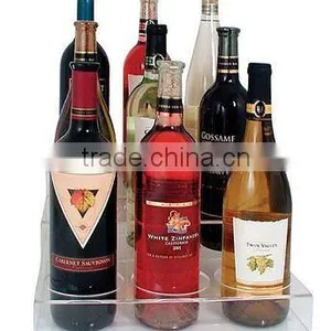 Acrylic Bottle Holder, Plastic Wine Display Riser 3-Tier Rack *Holds 9 Bottles* thumbnail-1