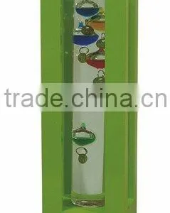 Galileo Thermometer With Wooden Frame Black thumbnail-2