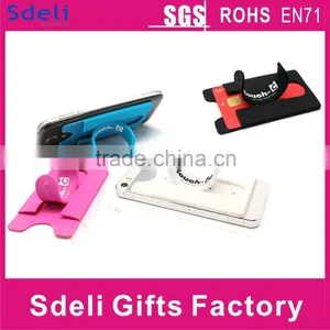 Fashionable Smart Wallet Silicone Phone Case Card Holder With 3M Sticky thumbnail-1