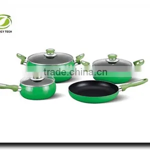Green Color Painting Non-stick & Ceramic Coated Cookware Set Pots and Pans thumbnail-1