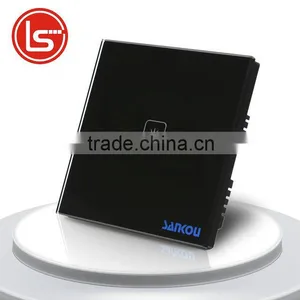 Wall Light Touch Sensor Switches 1Gang2Way Black Glass Panel+LED UK Standard Switch AC110-250V Smart Home Automation thumbnail-1