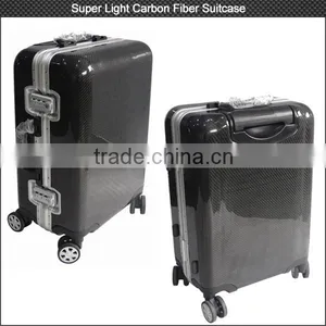Hot Custom Carbon Fiber Travel Suitcase 20 Inch , Super Strong Code Lock Smart Suitcase With Caster Wheels thumbnail-1