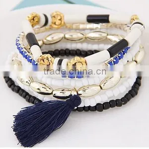 >>New Design Colorful Multi Layer Tassel Bead Bracelets / thumbnail-5