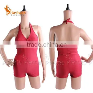 Women's Black Ballet Dance Leotard Halter Strap With Chest Lining thumbnail-5