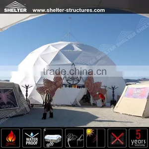 Sturdy Snow Resistant White PVC Geodesic Dome Tent for Sale thumbnail-1